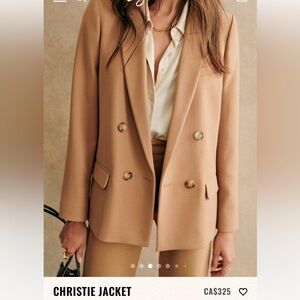 Sezane “Christie Jacket” in Camel Double-Breasted Women's Blazer